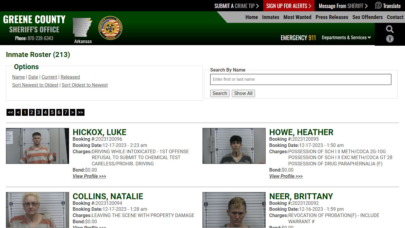 Inmate Roster - Current Inmates Booking Date Descending - Greene County ...