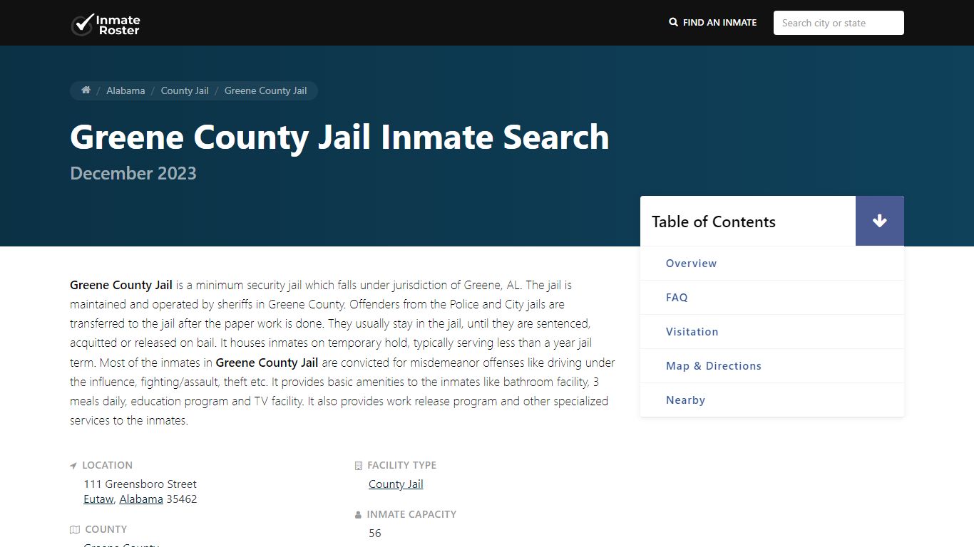 Inmate Search | Greene County Jail - Eutaw, AL - InmateRoster